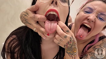 4k chubby girls silly faces saliva mouth tongue teeth fetish