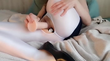 The best orgasms and squirt in white shiny pantyhose on me my pussy is so wet