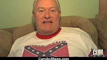 Black chick blows group of white cocks 8