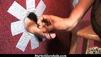 Natural cute black teen tries out gloryhole 2