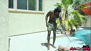 Milf interracially blows big black dick