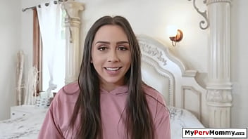 Big tits stepmom masturbates while stepson fucks her