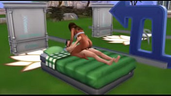 Sim outside sex with messed up dick