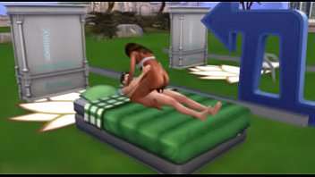 Sim outside sex with messed up dick