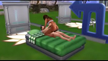 Sim outside sex with messed up dick