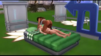 Sim outside sex with messed up dick