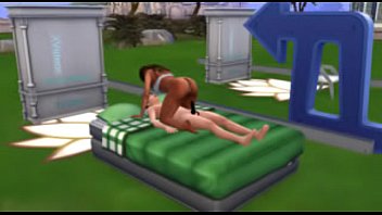 Sim outside sex with messed up dick