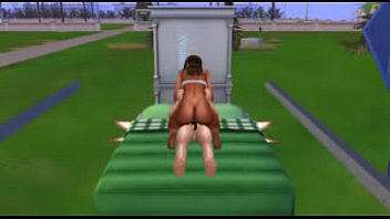 Sim outside sex with messed up dick