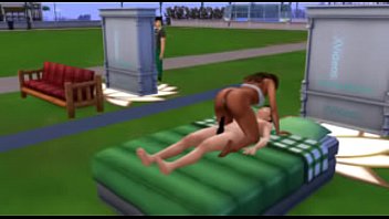 Sim outside sex with messed up dick