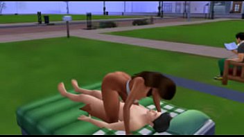 Sim outside sex with messed up dick