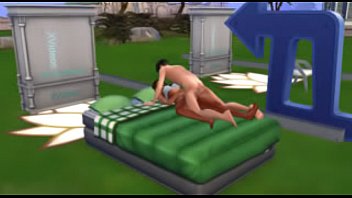 Sim outside sex with messed up dick
