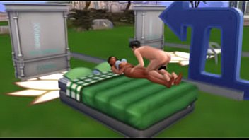 Sim outside sex with messed up dick