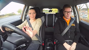 Fake driving school hot european babes fanny gets fucked