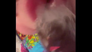 White slut gets real wataa ish while sucking clown dick