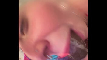 White slut gets real wataa ish while sucking clown dick