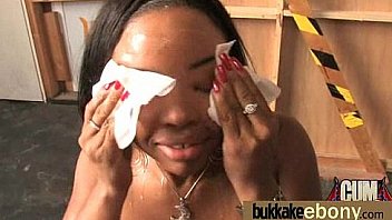 Ebony whore rides cocks and swallows sperm 26