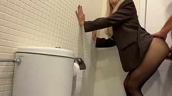 Boss fucked me with big dick through pantyhose on work desk