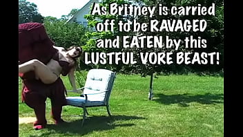 Girl wrestles monster