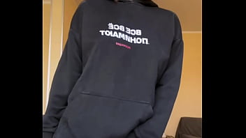 Teasing you and my pussy in a hoodie
