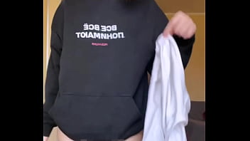 Teasing you and my pussy in a hoodie