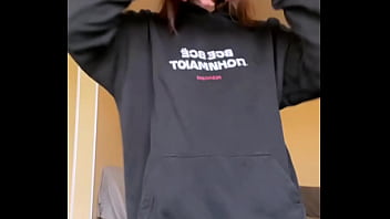 Teasing you and my pussy in a hoodie