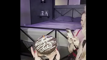 Mistress kora bell & daddy's dark vixen give hubby a birthday double blowjob to remember and kora dominates vixen's pussy