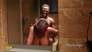 I bang her big booty in the shower