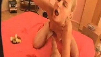 Wow perky tit blonde eaten and fucked with fruit