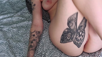 Playing with her pussy before going to work