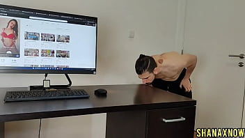 Pussy humping on my step brother desk after cumshot