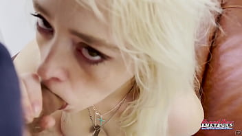 Skinny blonde annie archer sucks a juicy cock to get pounded and jizzed