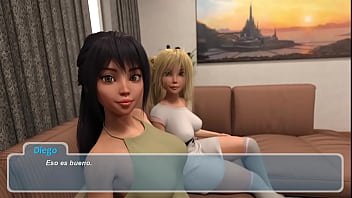 4 hombre de la casa ve la tv con su familia juntos videojuego porno happy summer traducido