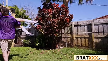 From kickoff to climax petite stepdaughter takes it all during the game