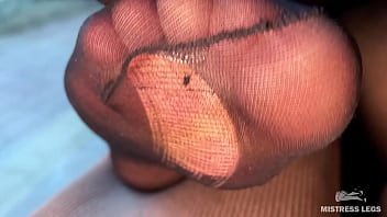 Lick my fragrant nylon soles on all fours while your tongue can still move