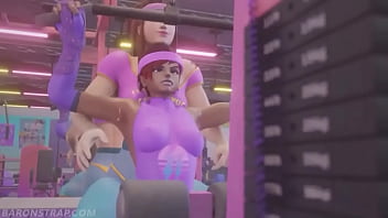 La cachonda brigitte ayuda a entrenar a sombra en el gym con una condición baronstrap subs latino