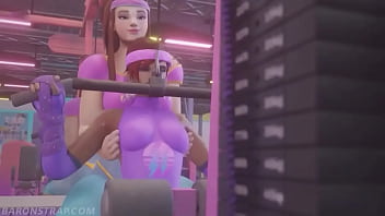 La cachonda brigitte ayuda a entrenar a sombra en el gym con una condición baronstrap subs latino