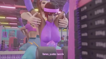 La cachonda brigitte ayuda a entrenar a sombra en el gym con una condición baronstrap subs latino