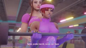 La cachonda brigitte ayuda a entrenar a sombra en el gym con una condición baronstrap subs latino