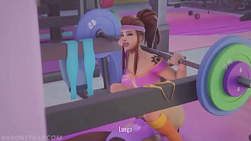 La cachonda brigitte ayuda a entrenar a sombra en el gym con una condición baronstrap subs latino