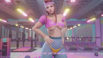 La cachonda brigitte ayuda a entrenar a sombra en el gym con una condición baronstrap subs latino