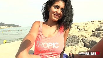 Beautiful girl aysha getting a taste of big cock in boxtrucksex