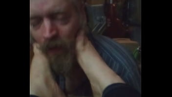 Toe fucked in the nose hole