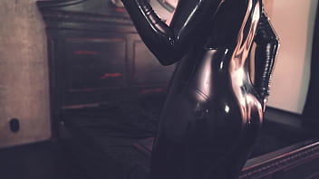 Latex milf arya grander rubber catsuit tease