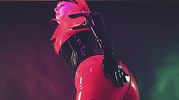 Latex milf arya grander rubber catsuit tease