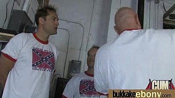 First time ebony with a group of white dicks 5