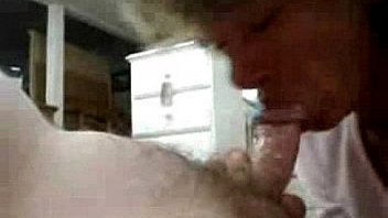 Horny granny sucking dick really hard