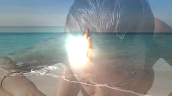 Naughty monika fox pov blowjob with cum on the beach