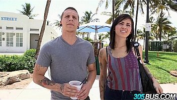 Sexy tattoo brunette fucked on the 305bus 2 1