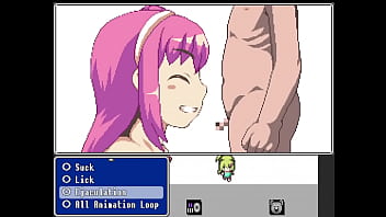 A pink hair girl sucking a dick driving man crazy game