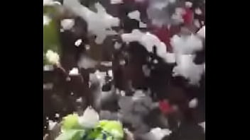 Girls dancing beach party